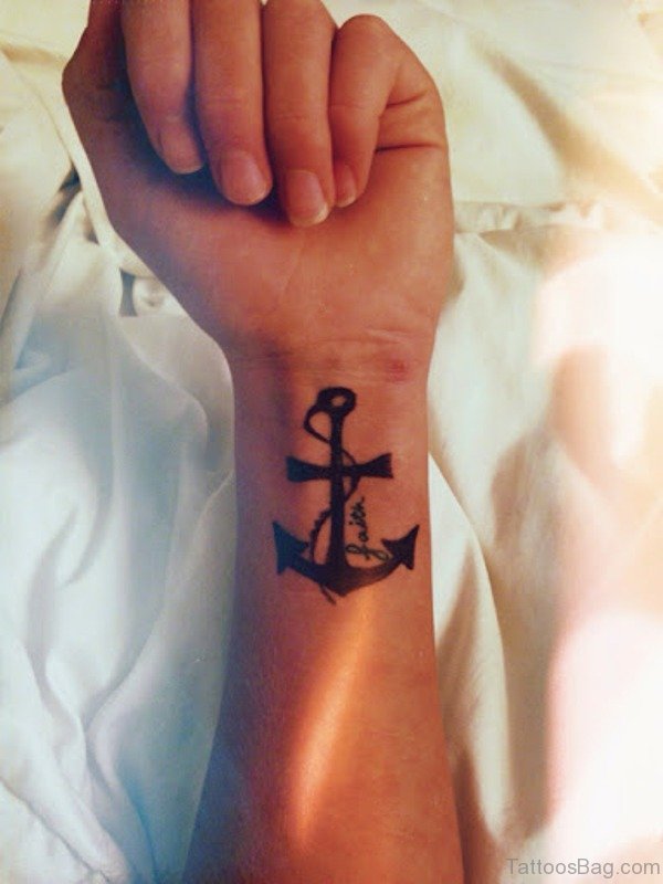 Cross Anchor Tattoo Design
