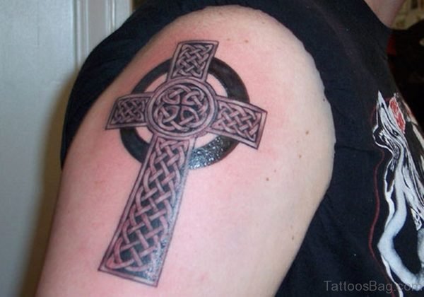 Cross Celtic Shoulder Tattoo