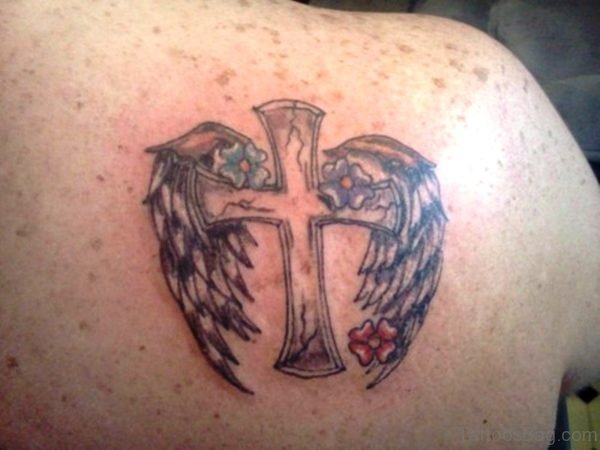 Cross Shoulder Tattoo