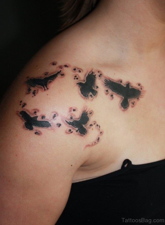 Crow Tattoo Design On Shoulder