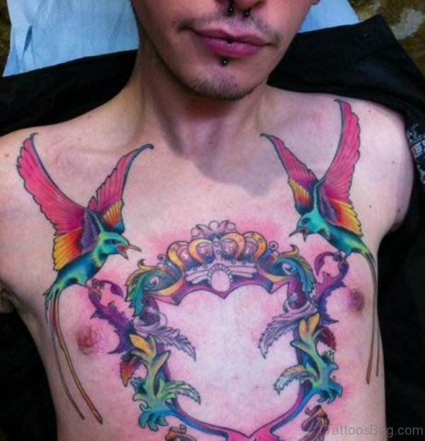 Crown And Hummingbird Tattoo