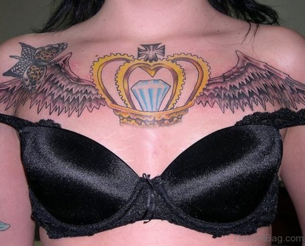 Crown And Diamond Tattoo