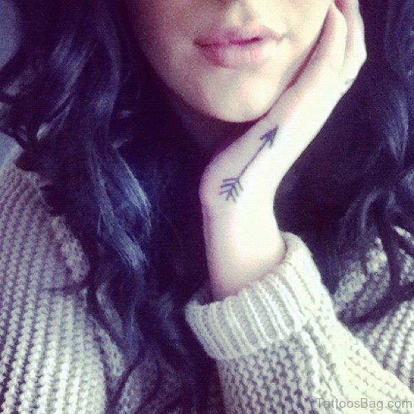 Cute Arrow Tattoo On Hand