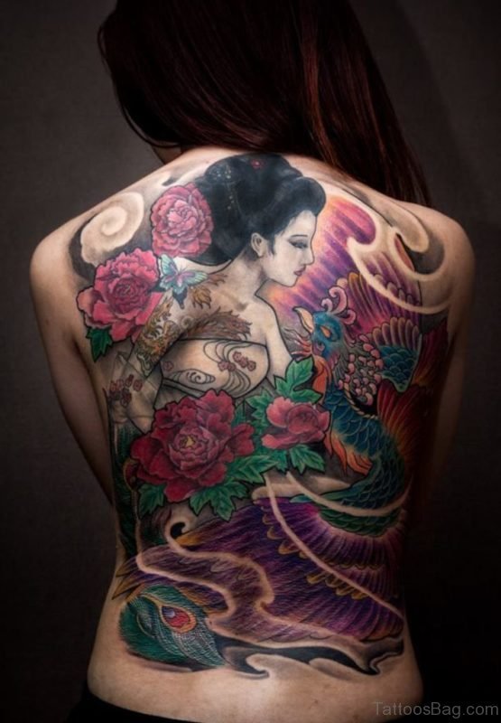70 New Styles Geisha Tattoos Designs For Back