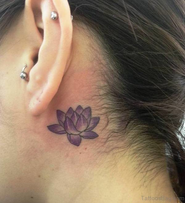 Cute Lotus Neck Tatttoo