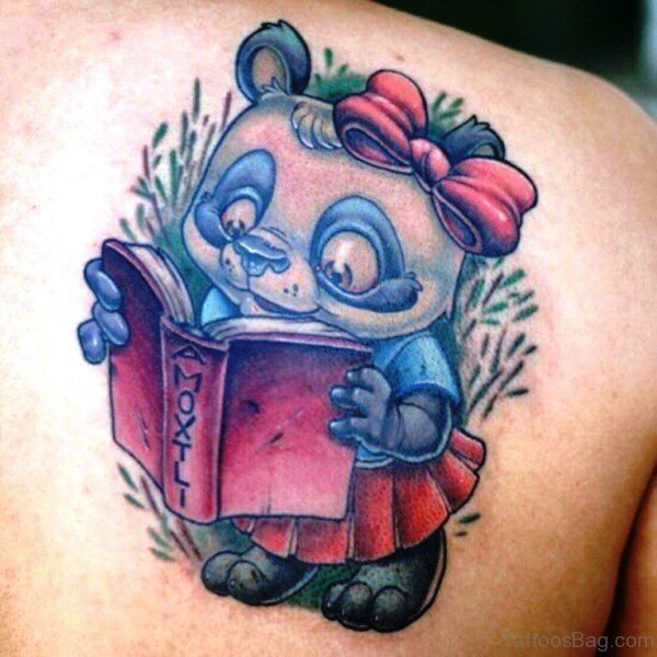 Cute Panda Tattoo On Shoulder