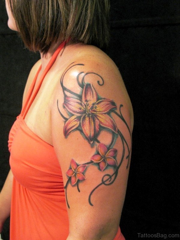Cycle Flower Tattoo On Back