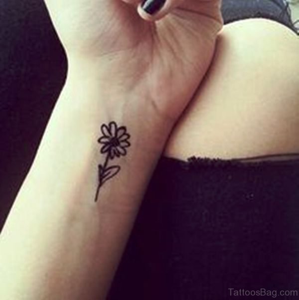 Daisy Flower Tattoo On Wrist