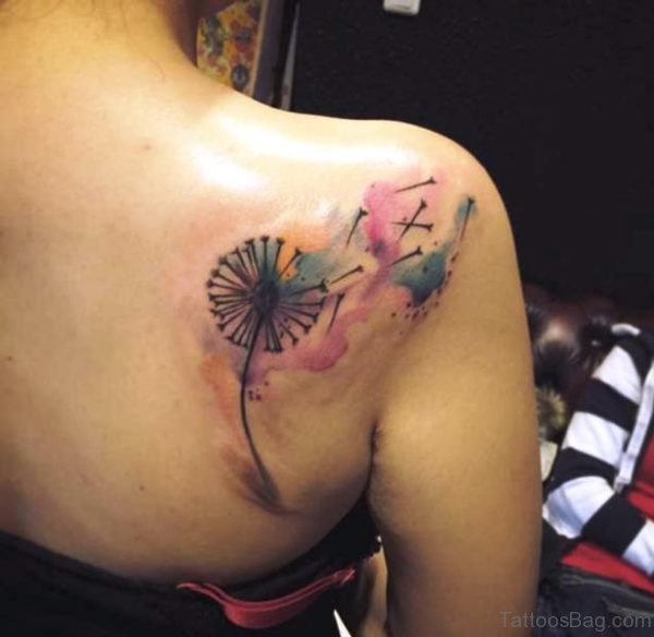 Dandelion Watercolor Tattoo Design