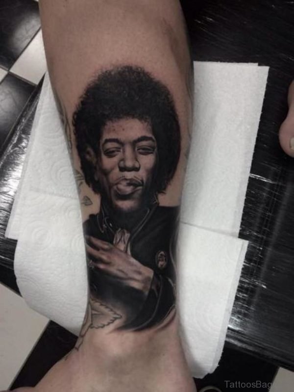 Dark Black Portrait Tattoo Design