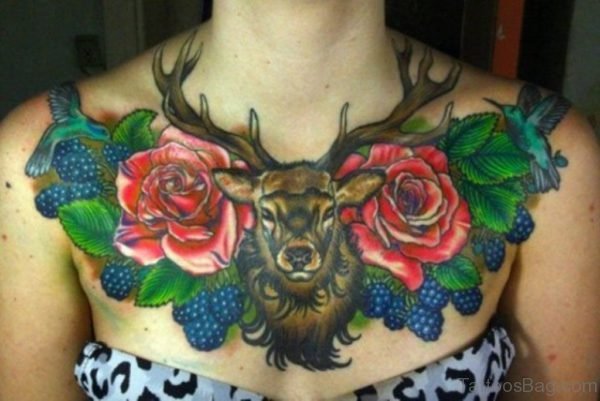 Deer Tattoo On Chest