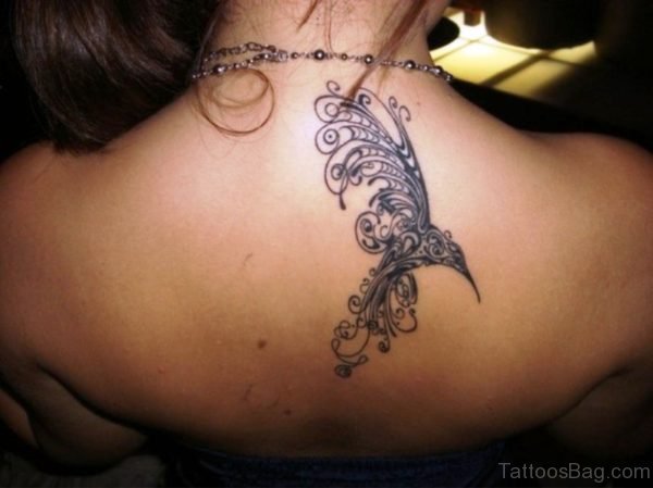 Designer Bird Tattoo On Shoulder