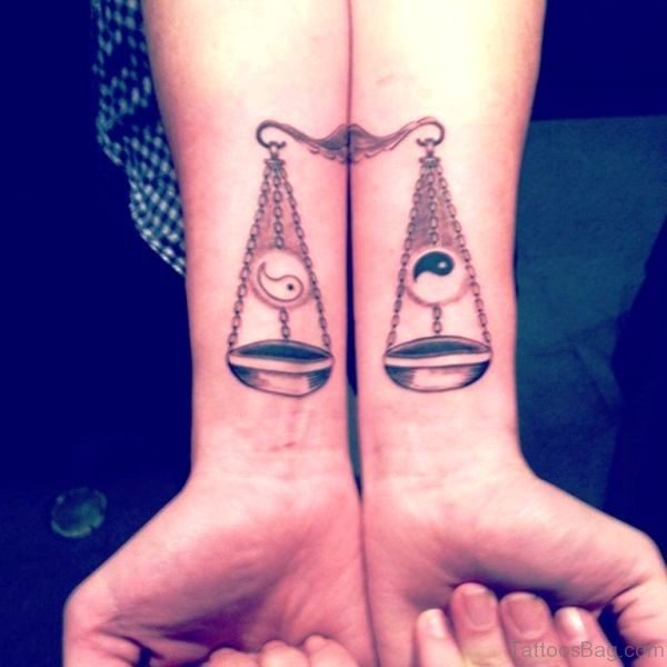 Designer Libra Tattoo On Wrist