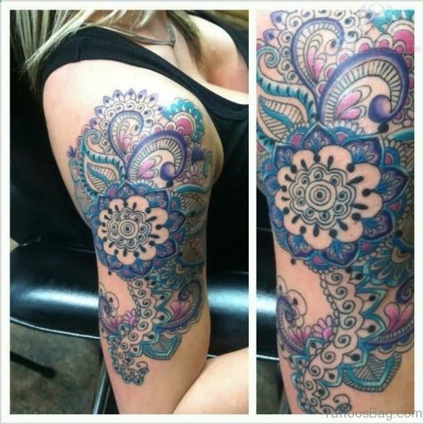 Designer Shoulder Half Sleeves Tattoo