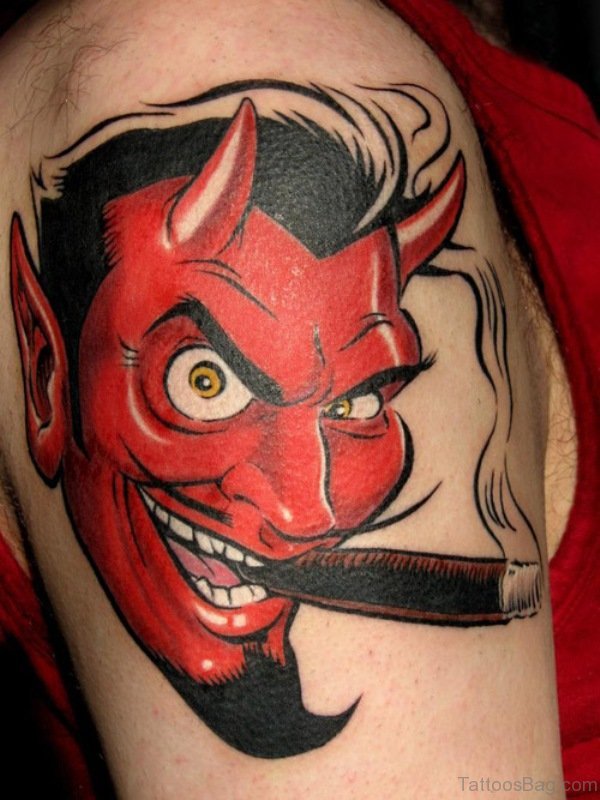 Devil Tattoo On Shoulder