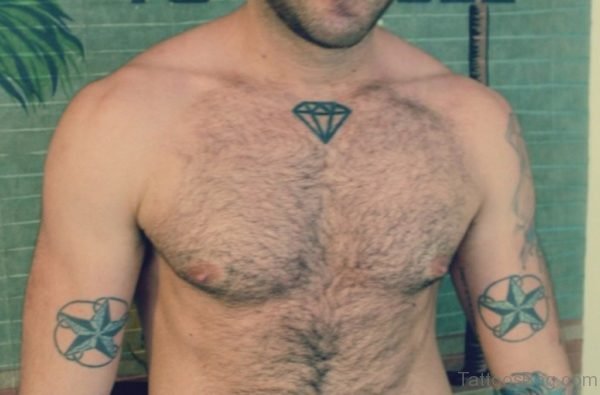 Diamond Tattoo on Chest for Men