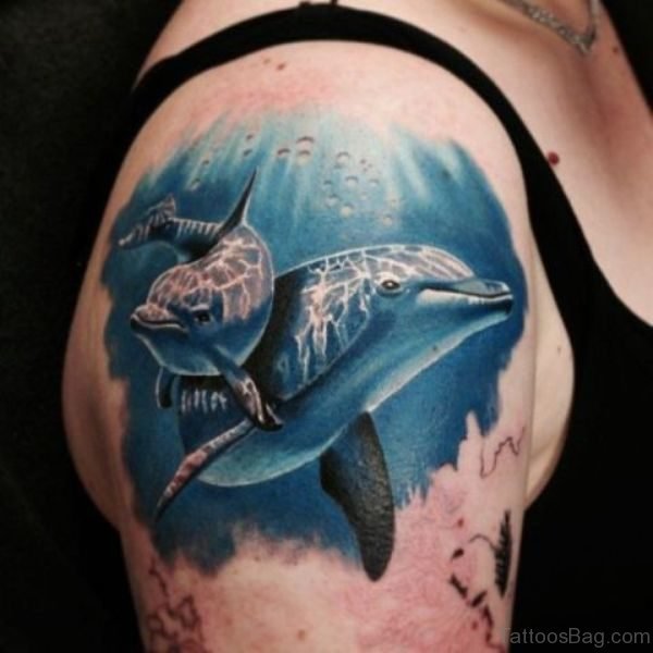 Dolphin Tattoo Design On Shoulder
