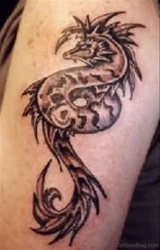 Dragon Snake Tattoo On Shoulder