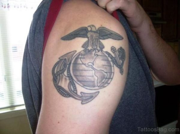 Eagle With Globe Tattoo Design