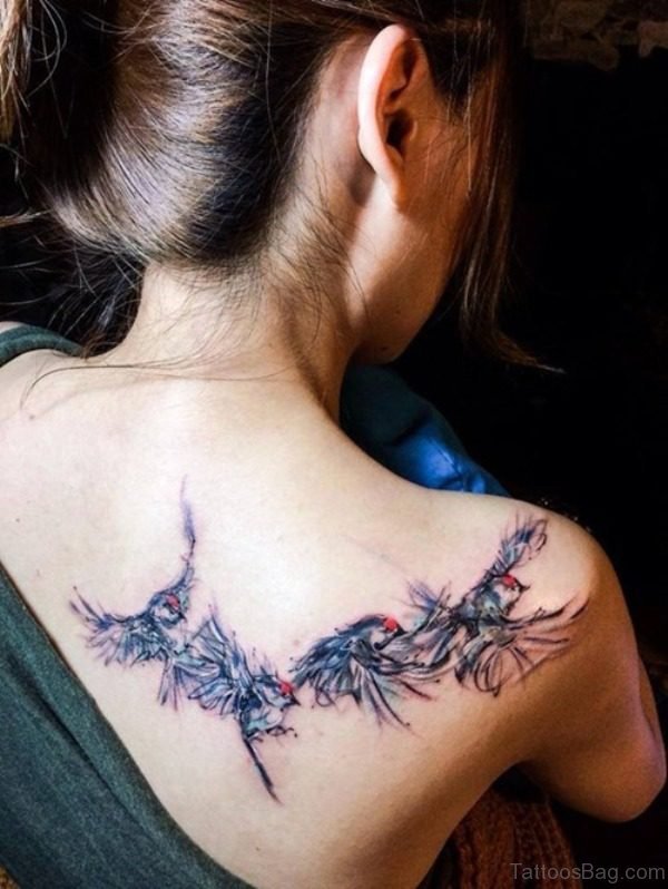 Elegant Bird Tattoo On Shoulder