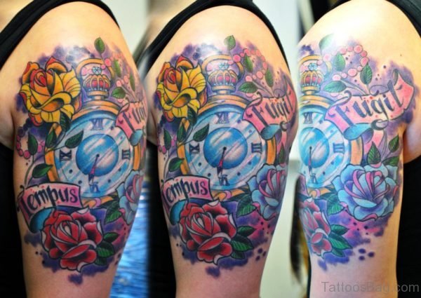 Elegant Clock Tattoo Design