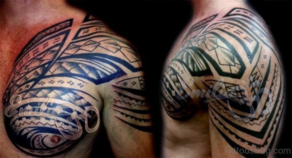Elegant Desing Samoan Tattoo On Shoulder