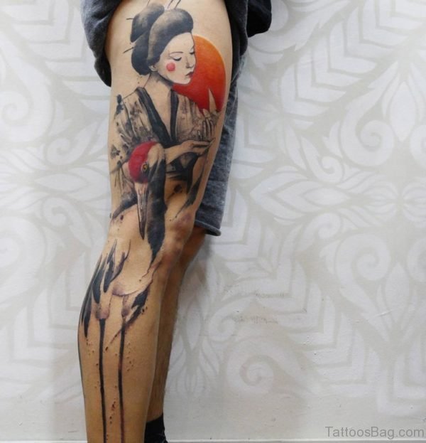 Elegant Geisha Tattoo 
