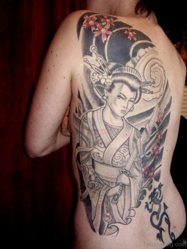 Elegant Geisha Tattoo design