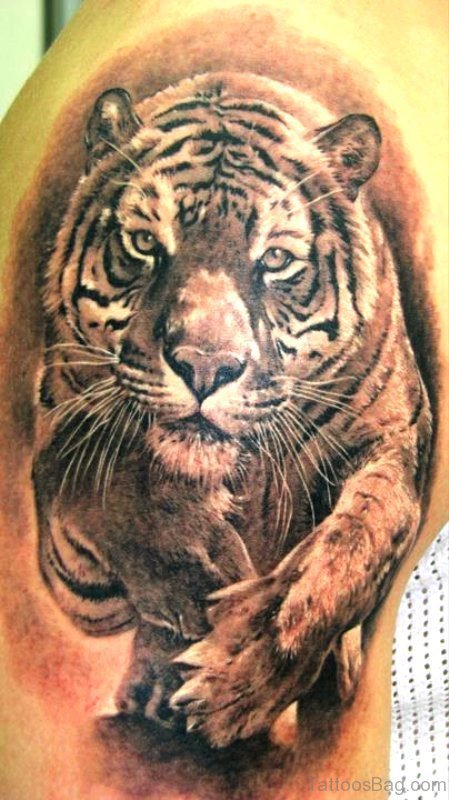 Elegant Tiger Tattoo Design 