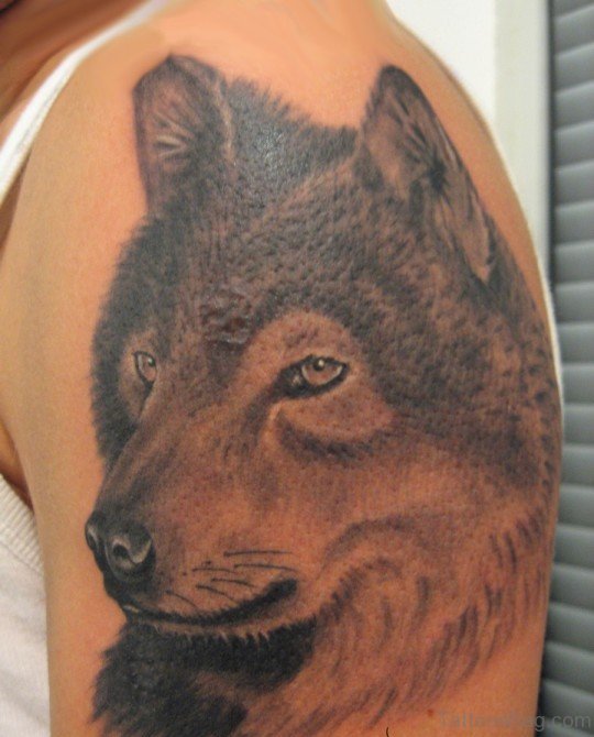 Elegant Wolf Tattoo Design