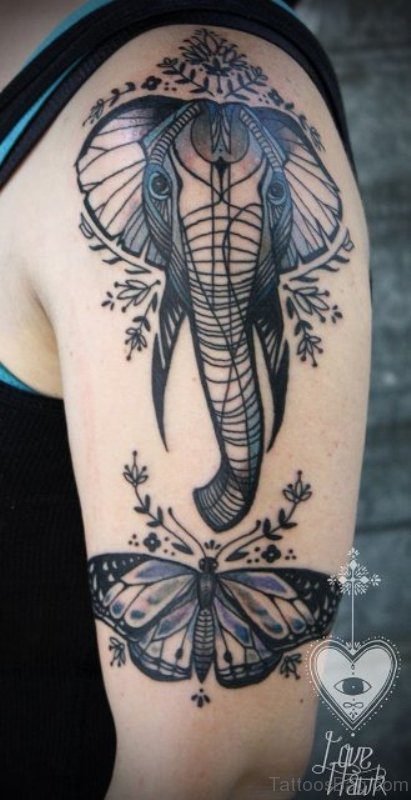 Elephant Tattoo On Shoulder
