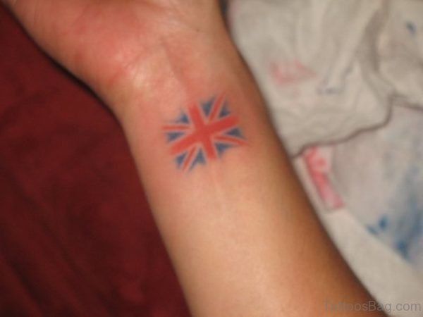England Flag Tattoo On Wrist