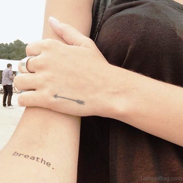 Excellent Arrow Tattoo On Hand