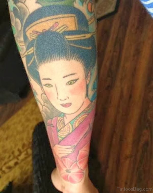 Excellent Geisha Tattoo 