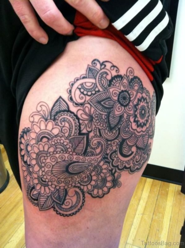 Excellent Mandala Tattoo On Thigh