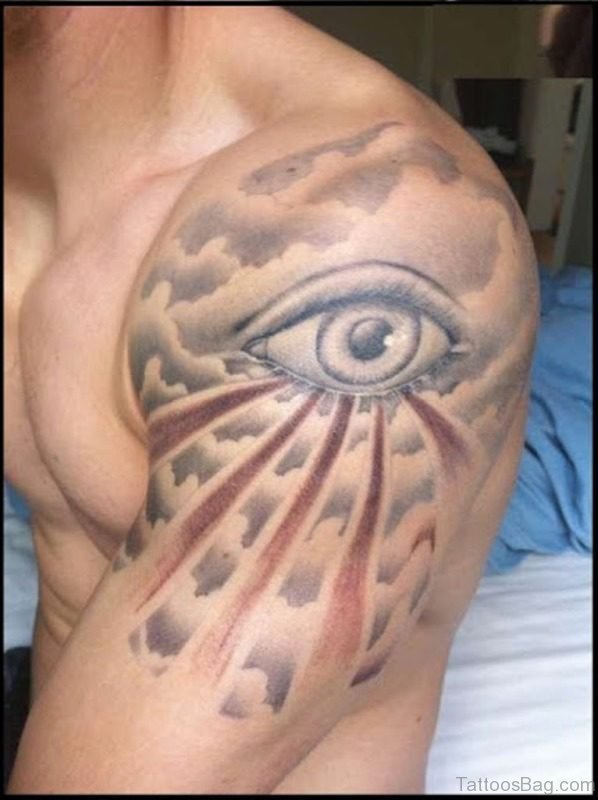Eye Cloud Tattoo Design