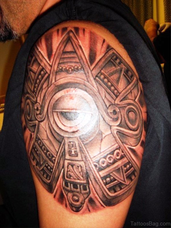 Fabulous Aztec Shoulder Tattoo