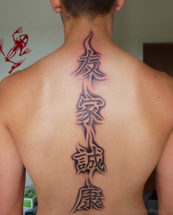 Fabulous Chinese Tattoo On Neck