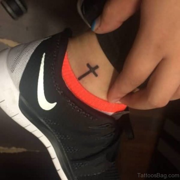Fabulous Cross Tattoo On Ankle