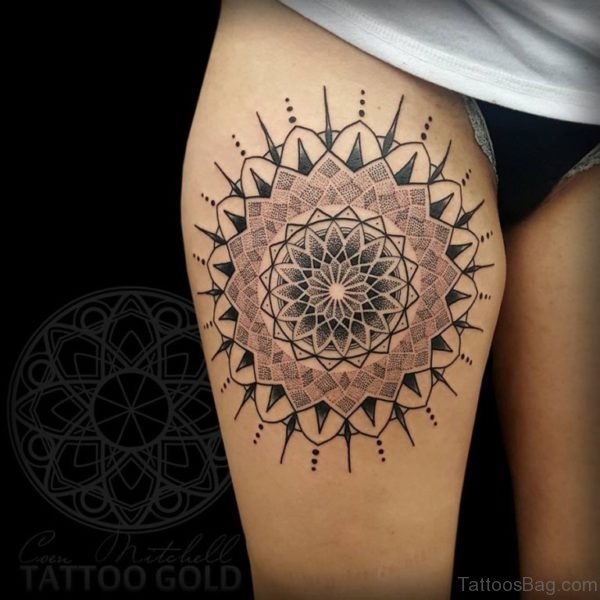 Fabulous Mandala Tattoo On Thigh