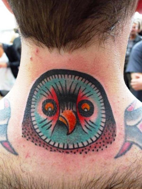 Fabulous Owl Neck Tattoo