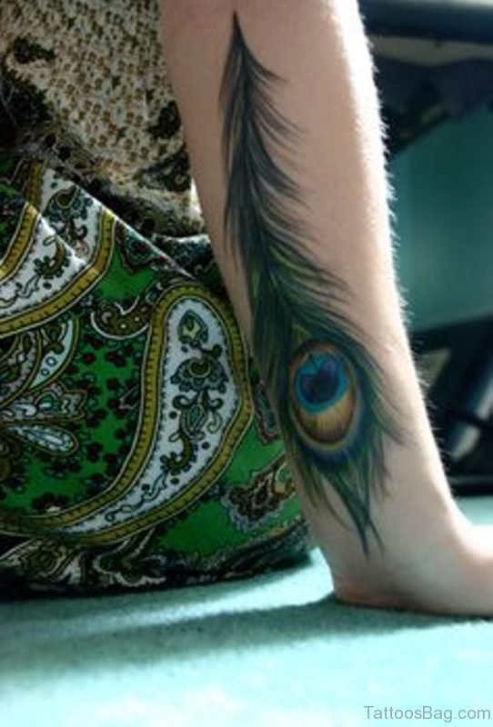 Fabulous Peacock Feather Wrist Tattoo