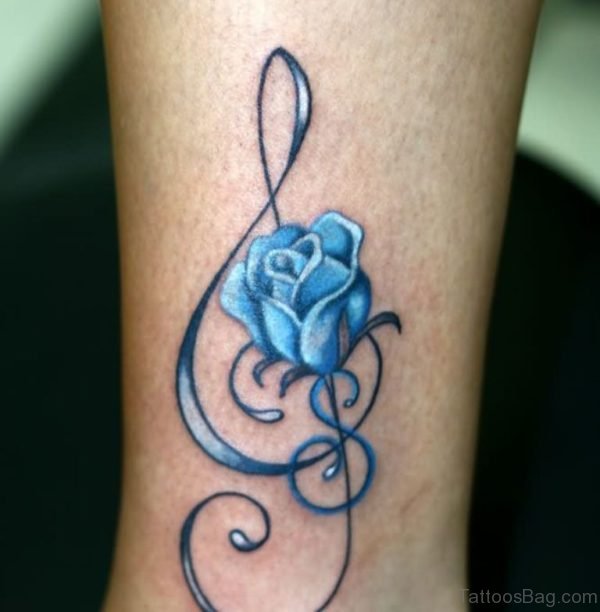 Fabulous Rose Tattoo On Ankle