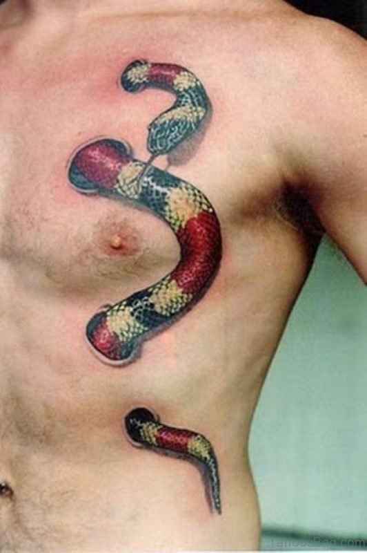 Fabulous Snake Tattoo On Chest
