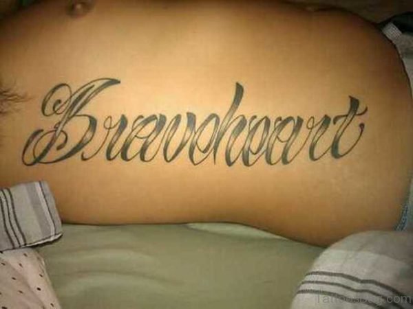 Fabulous Wording Tattoo On Rib