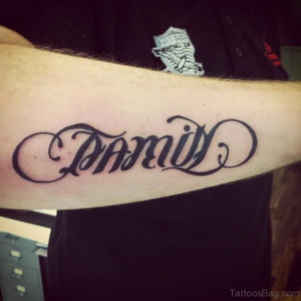 Famil Ambigram Tattoo