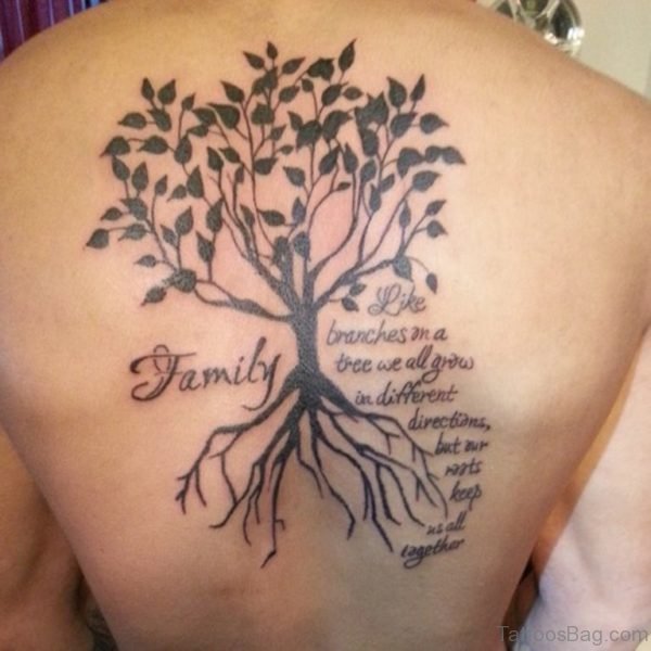 Family Tree Tattoo On Back 
