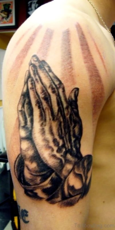 Fancy Praying Hands Tattoo 