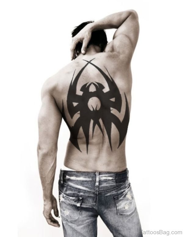 Fancy Tribal Tattoo On Back BT1063