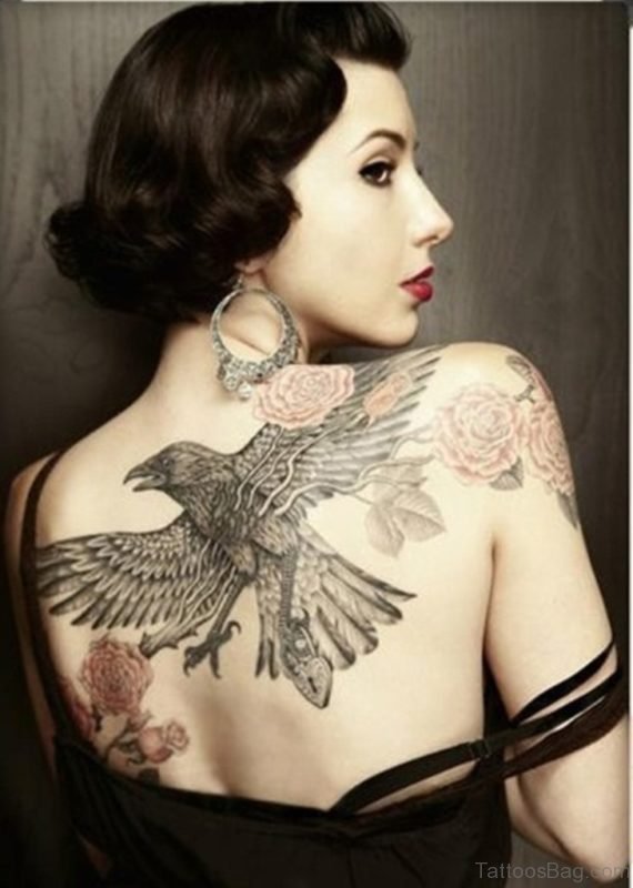 Fantastic Eagle Tattoo On Back